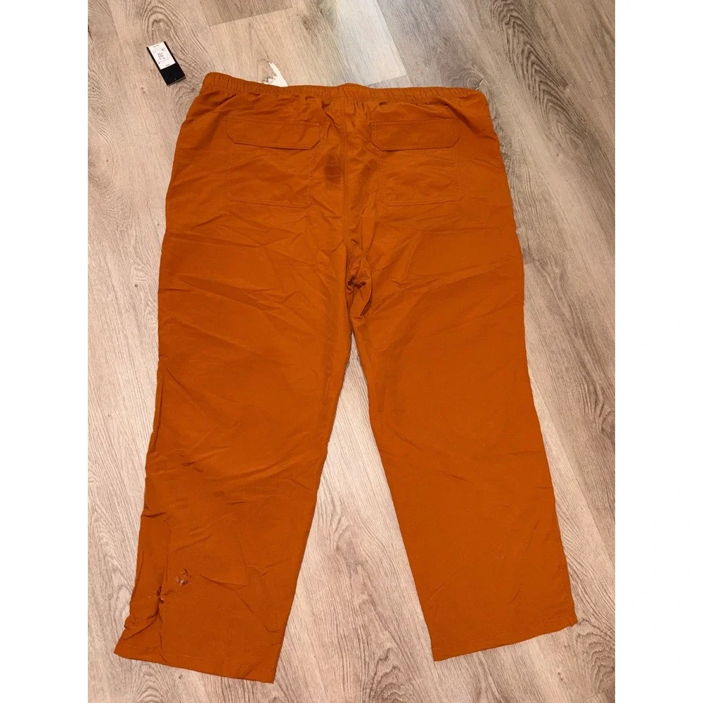 Original Use Mens XXL Burnt Orange Cargo Pants Elastic Waist Drawstring New